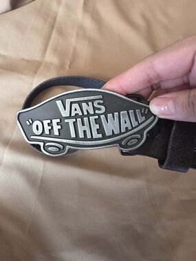 Vans Off The Wall Black Leather Belt